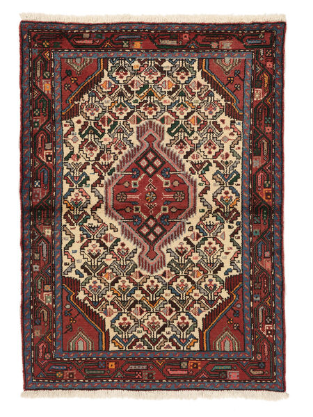 105X150 Hamadan Vloerkleed Oosters Zwart/Donkerrood (Wol, Perzië/Iran) Carpetvista