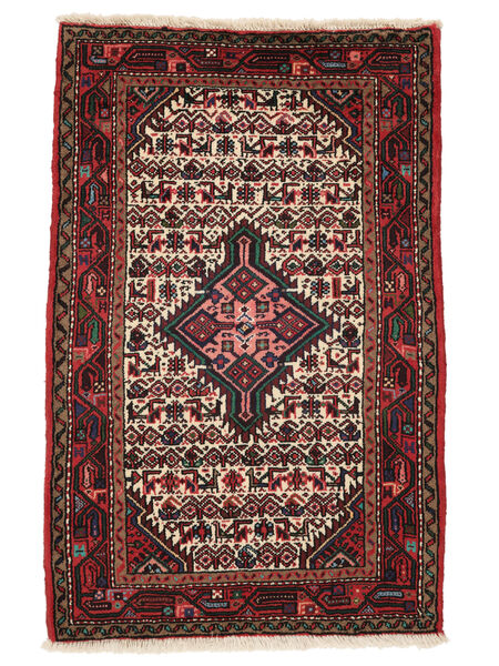  78X123 Hamadan Vloerkleed Zwart/Donkerrood Perzië/Iran Carpetvista