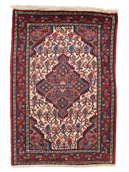  77X110 Hamadan Teppich Schwarz/Dunkelrot Persien/Iran Carpetvista