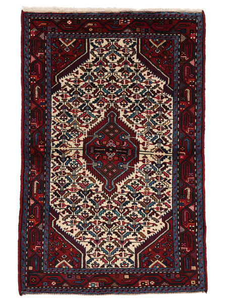  Persian Hamadan Rug 108X161 Black/Dark Red (Wool, Persia/Iran)