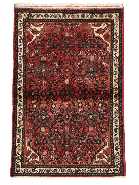  Persian Hosseinabad Rug 107X160 Black/Dark Red (Wool, Persia/Iran)