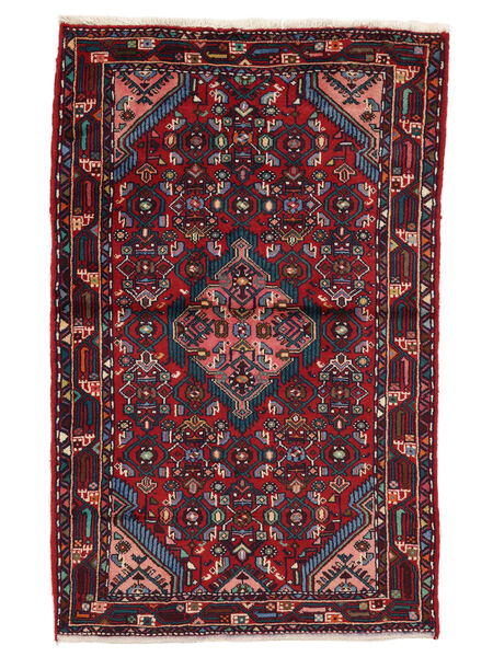  115X161 Hamadan Rug Black/Dark Red Persia/Iran Carpetvista