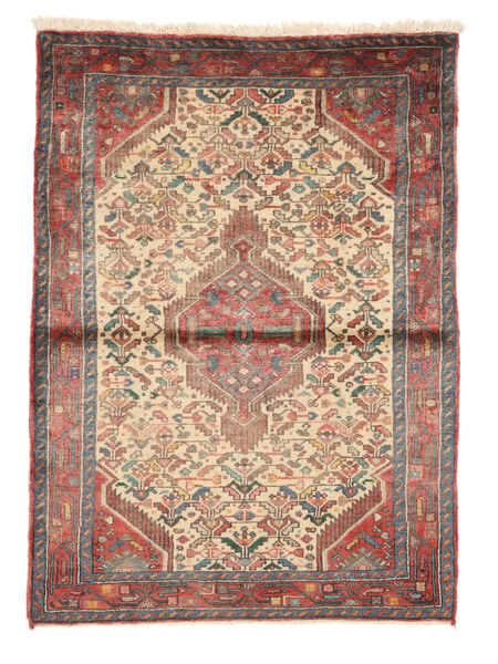  Hamadan Teppich 106X145 Persischer Wollteppich Braun/Dunkelrot Klein Carpetvista