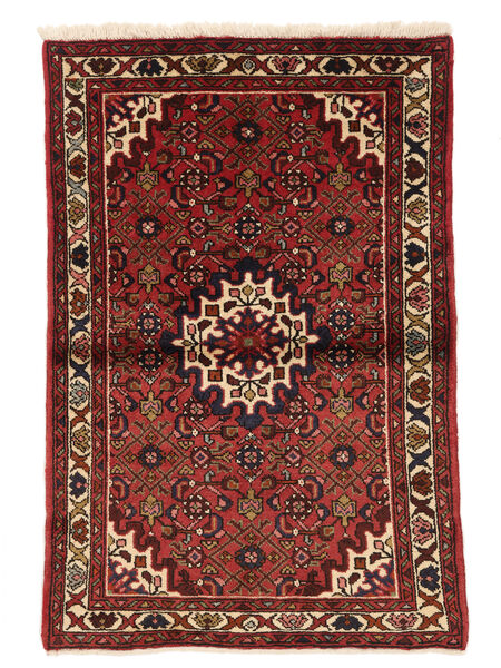  Persan Hosseinabad Covor 100X150 Negru/Dark Red Carpetvista