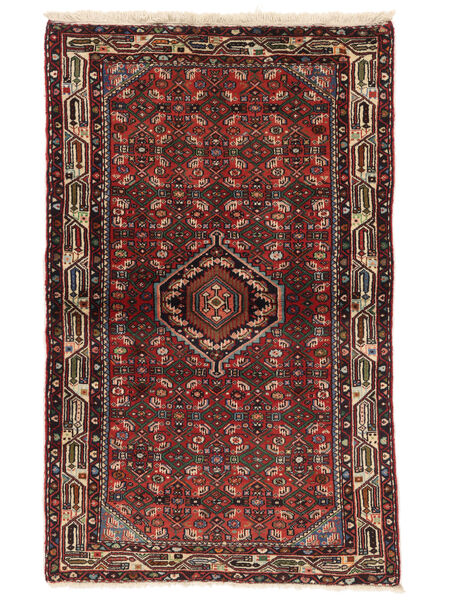 105X165 Alfombra Oriental Hamadan Negro/Rojo Oscuro (Lana, Persia/Irán) Carpetvista