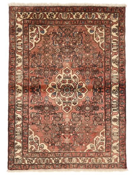  110X152 Hosseinabad Fine Rug Brown/Black Persia/Iran Carpetvista