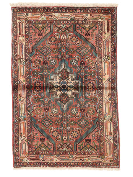 Tappeto Hamadan 100X150 Rosso Scuro/Nero (Lana, Persia/Iran)