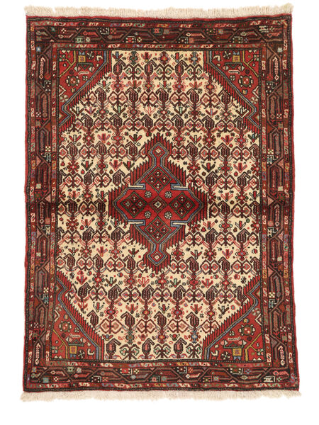 105X145 Hamadan Matta Orientalisk Mörkröd/Svart (Ull, Persien/Iran) Carpetvista