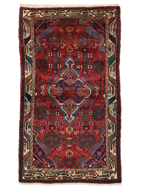 Tappeto Persiano Asadabad 105X180 Nero/Rosso Scuro (Lana, Persia/Iran)