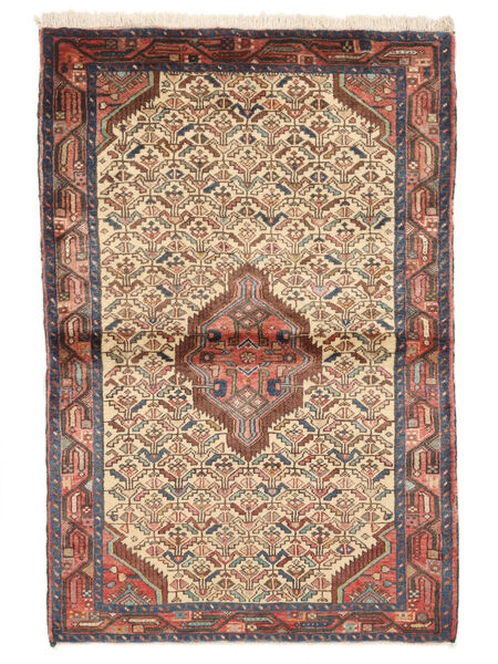 108X160 Alfombra Hamadan Oriental Marrón/Beige (Lana, Persia/Irán) Carpetvista