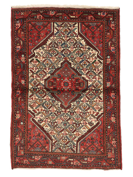 105X155 Tappeto Orientale Hamadan Rosso Scuro/Nero (Lana, Persia/Iran) Carpetvista