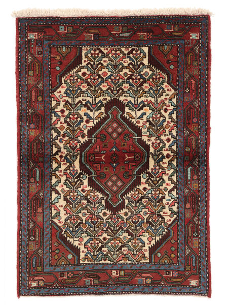  105X150 Hamadan Vloerkleed Zwart/Donkerrood Perzië/Iran Carpetvista