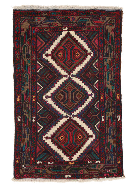  Asadabad Covor 79X122 Persan Lână Negru/Dark Red Mic Carpetvista