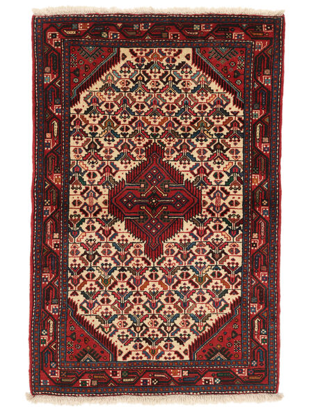  Persisk Hamadan Tæppe 105X160 Sort/Mørkerød Carpetvista