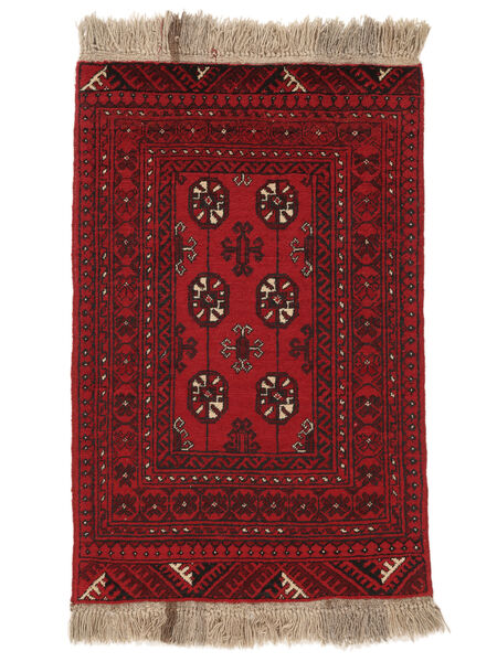  Afghan Fine Covor 75X115 Lână Dark Red/Negru Mic Carpetvista