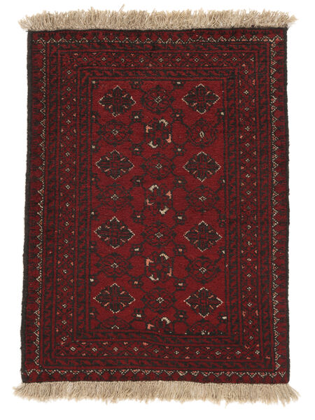 Afghan Fine Teppich 78X110 Schwarz/Dunkelrot Wolle, Afghanistan Carpetvista