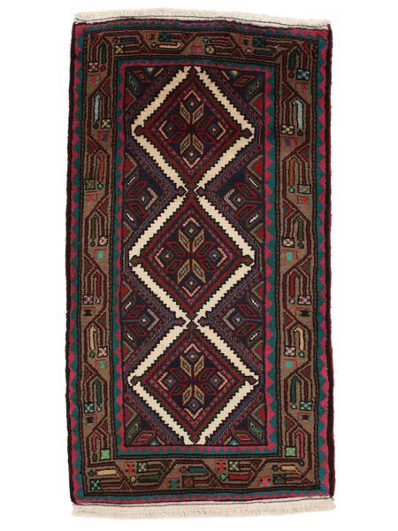  Persan Asadabad Covor 79X143 Negru/Dark Red Carpetvista