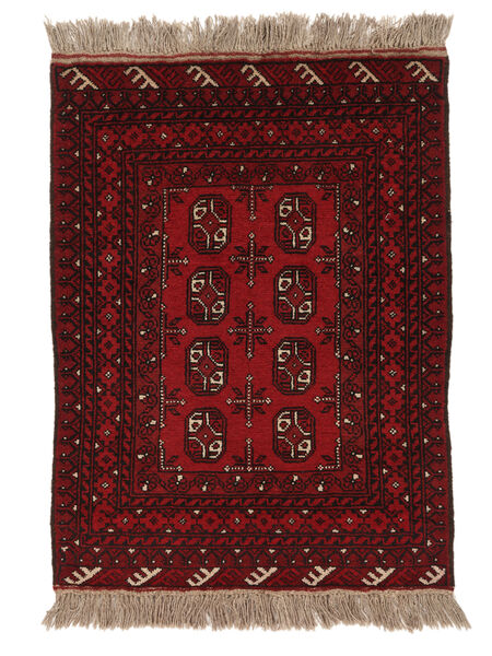  Oriental Afghan Fine Rug 80X114 Black/Dark Red Wool, Afghanistan Carpetvista