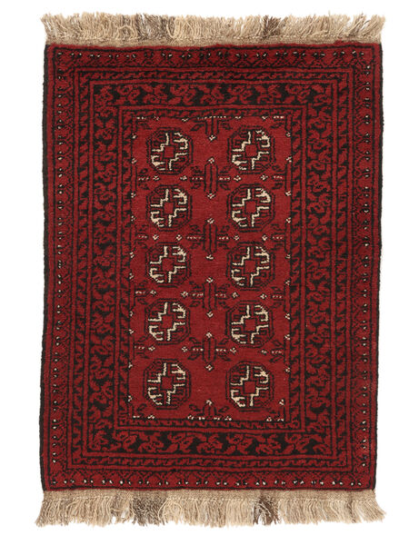  Afghan Fine Vloerkleed 77X105 Zwart/Donkerrood Carpetvista