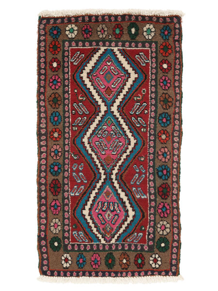  58X105 Asadabad Rug Black/Dark Red Persia/Iran Carpetvista