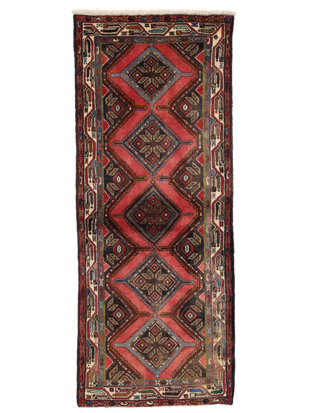 84X202 Tappeto Orientale Asadabad Passatoie Nero/Rosso Scuro (Lana, Persia/Iran) Carpetvista