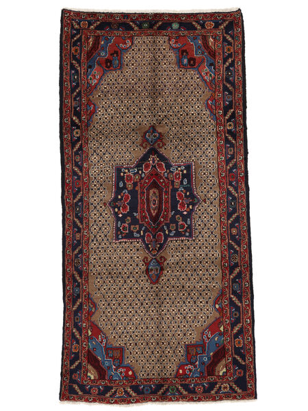 153X313 Dywan Koliai Orientalny Chodnikowy Czarny/Ciemnoczerwony (Wełna, Persja/Iran) Carpetvista