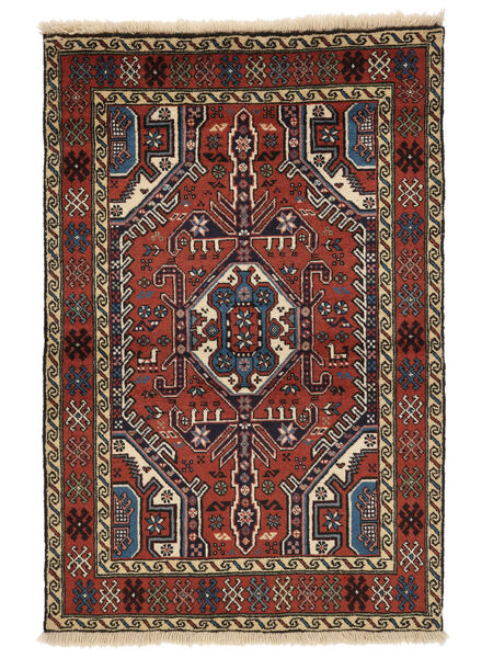 96X150 Tapete Ardabil Oriental Preto/Vermelho Escuro (Lã, Pérsia/Irão) Carpetvista