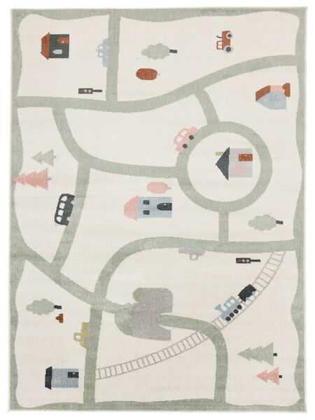  Washable Kids Rug 160X230 Road Map White/Multicolor