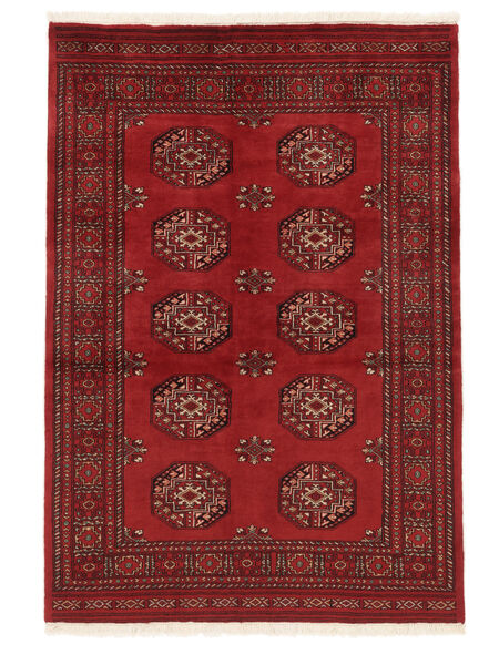 Dywan Pakistański Bucharski 3Ply 140X204 Ciemnoczerwony/Czarny (Wełna, Pakistan )