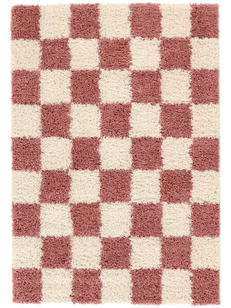  Shaggy Rug 140X200 Chessie Pink/Off White Small