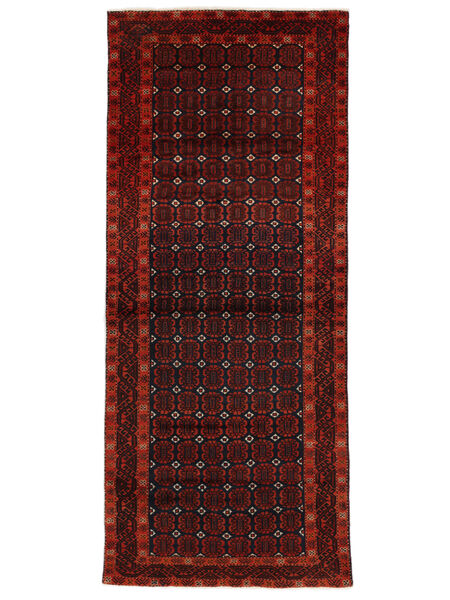 Alfombra Persa Belouch Fine 109X259 De Pasillo Negro/Rojo Oscuro (Lana, Persia/Irán)