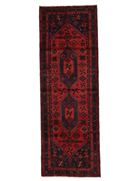  Hamadan Alfombra 102X296 Persa De Lana Negro/Rojo Oscuro Pequeño Carpetvista