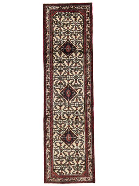 Mehraban Vloerkleed 81X287 Tapijtloper Zwart/Donkerrood Wol, Perzië/Iran Carpetvista