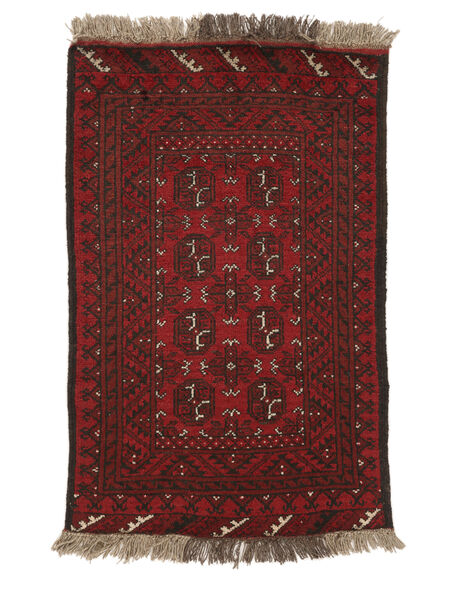 Afghan Fine Rug 71X119 Black/Dark Red Wool, Afghanistan Carpetvista