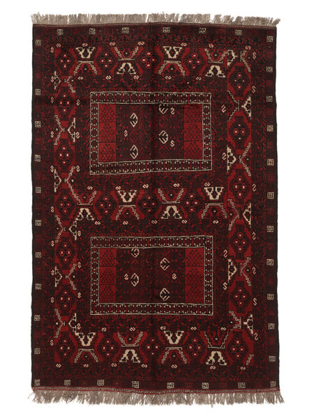 155X236 Koberec Orientální Afghán Hatchlou Černá/Hnědá (Vlna, Afghánistán) Carpetvista