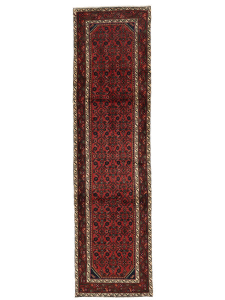 83X308 Alfombra Oriental Hosseinabad Fine De Pasillo Negro/Rojo Oscuro (Lana, Persia/Irán) Carpetvista