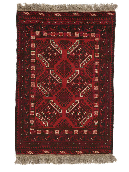  Afghan Fine Covor 76X114 Lână Negru/Dark Red Mic Carpetvista