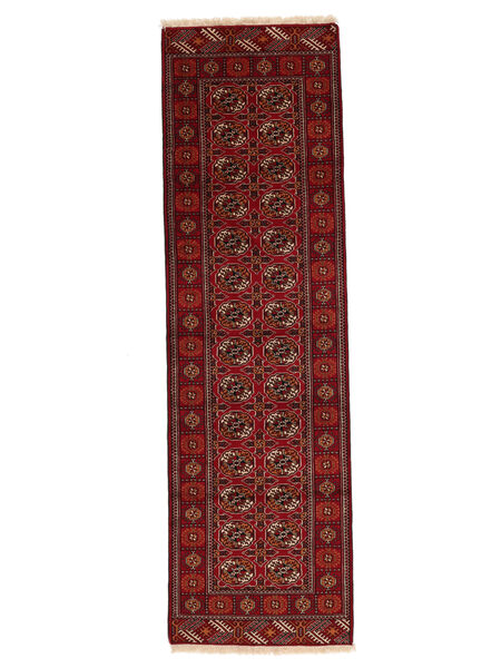 Turkaman Tæppe 86X286Løber Mørkerød/Sort Uld, Persien/Iran Carpetvista