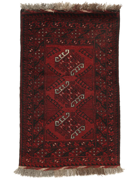 Afghan Fine Tæppe 76X120 Sort/Mørkerød Uld, Afghanistan Carpetvista