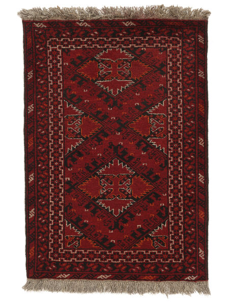 Afghan Fine Teppich 77X115 Schwarz/Dunkelrot Wolle, Afghanistan Carpetvista