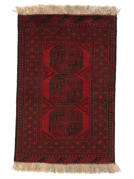  Afghan Fine Covor 76X115 Negru/Dark Red Carpetvista