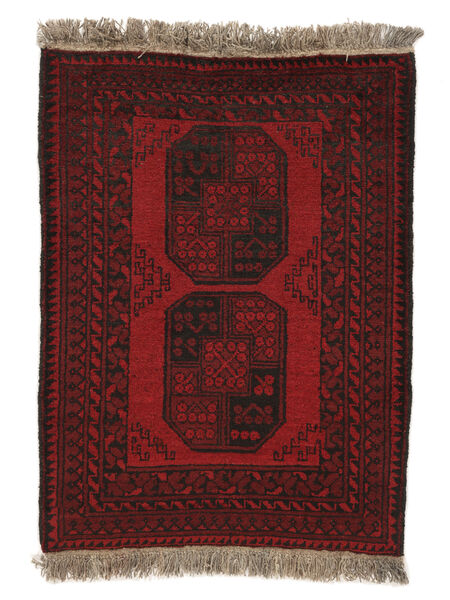 Afghan Fine Matta 78X106 Svart/Mörkröd Ull, Afghanistan Carpetvista