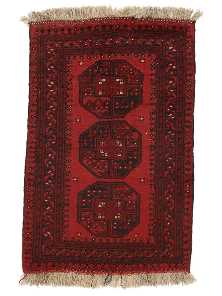 Afghan Fine Vloerkleed 80X120 Zwart/Donkerrood Wol, Afghanistan Carpetvista