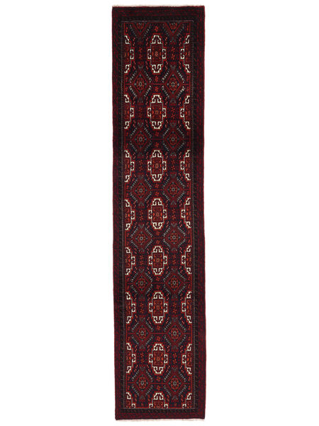 Tappeto Orientale Beluch Fine 61X277 Passatoie Nero/Rosso Scuro (Lana, Persia/Iran)