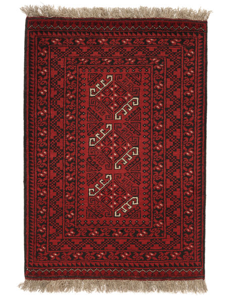  Oriental Afghan Fine Rug 78X118 Black/Dark Red Wool, Afghanistan Carpetvista