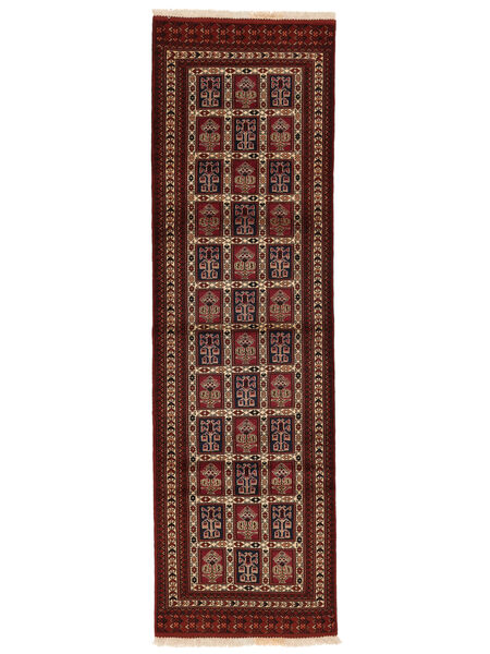  Orientalsk Turkaman Teppe 86X287Løpere Svart/Brun Ull, Persia/Iran Carpetvista