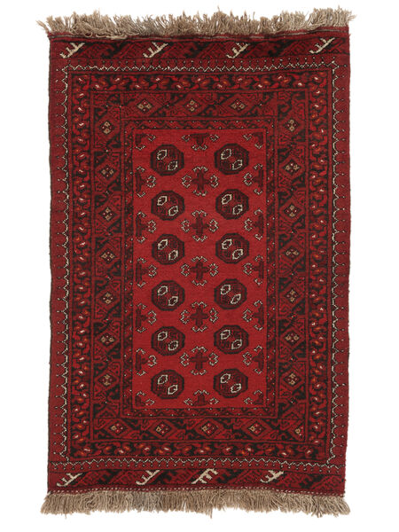  Orientalisk Afghan Fine Matta 77X116 Svart/Mörkröd Ull, Afghanistan Carpetvista