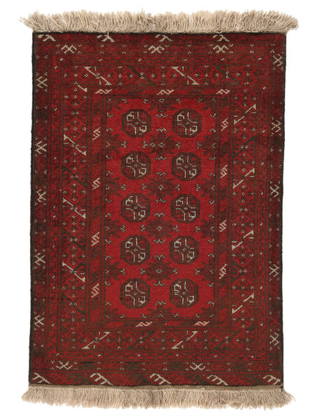 Χαλι Ανατολής Afghan Fine 81X115 Μαύρα/Σκούρο Κόκκινο (Μαλλί, Αφγανικά)