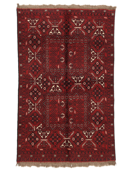 Alfombra Afghan Hatchlou 152X249 Negro/Rojo Oscuro (Lana, Afganistán)