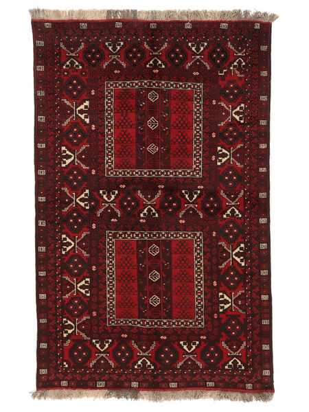 150X236 Afghan Hatchlou Matta Orientalisk Svart/Mörkröd (Ull, Afghanistan) Carpetvista